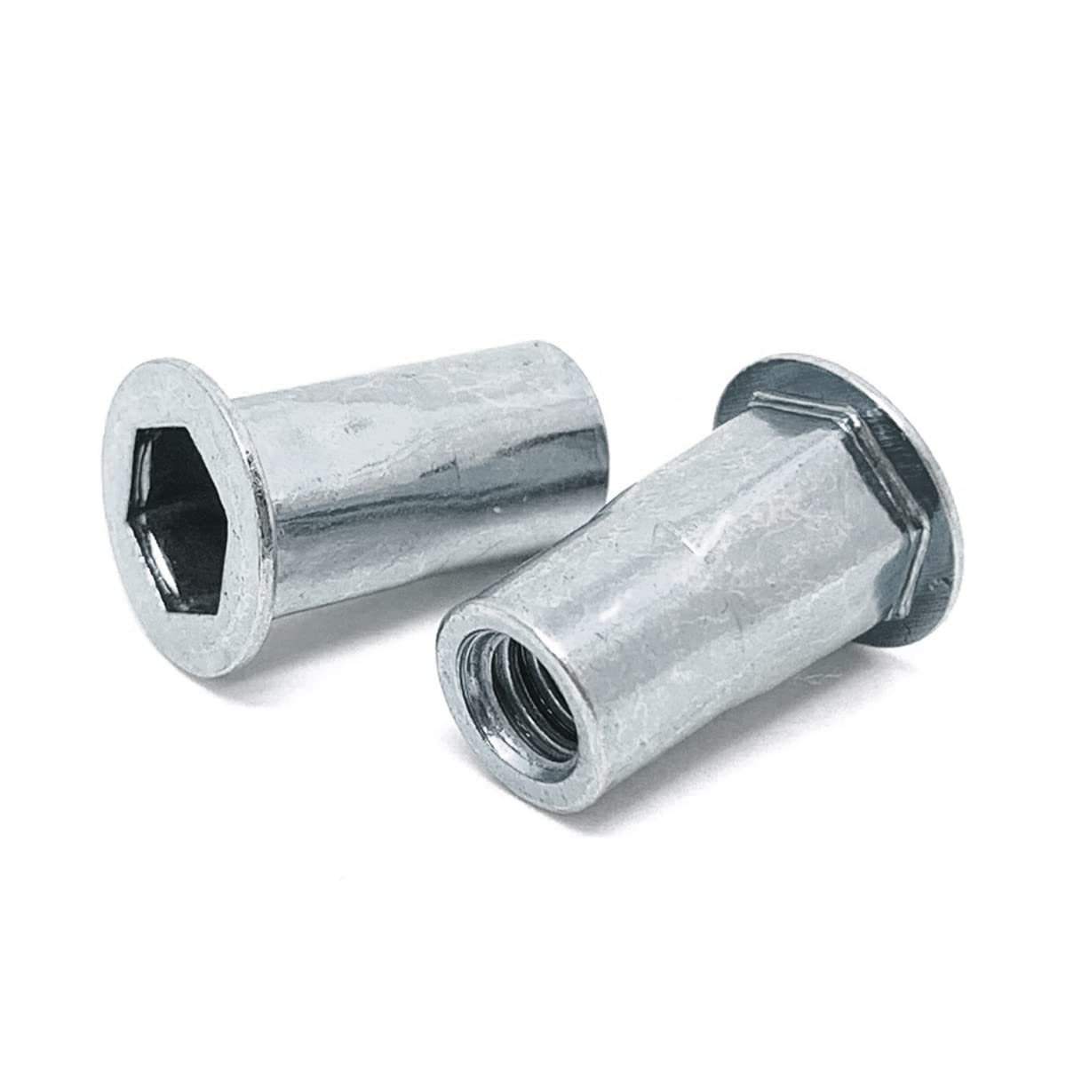 (75 Pieces) M6-1.0 ISO L (4.20-6.60) Aluminum Hex Rivet Nut