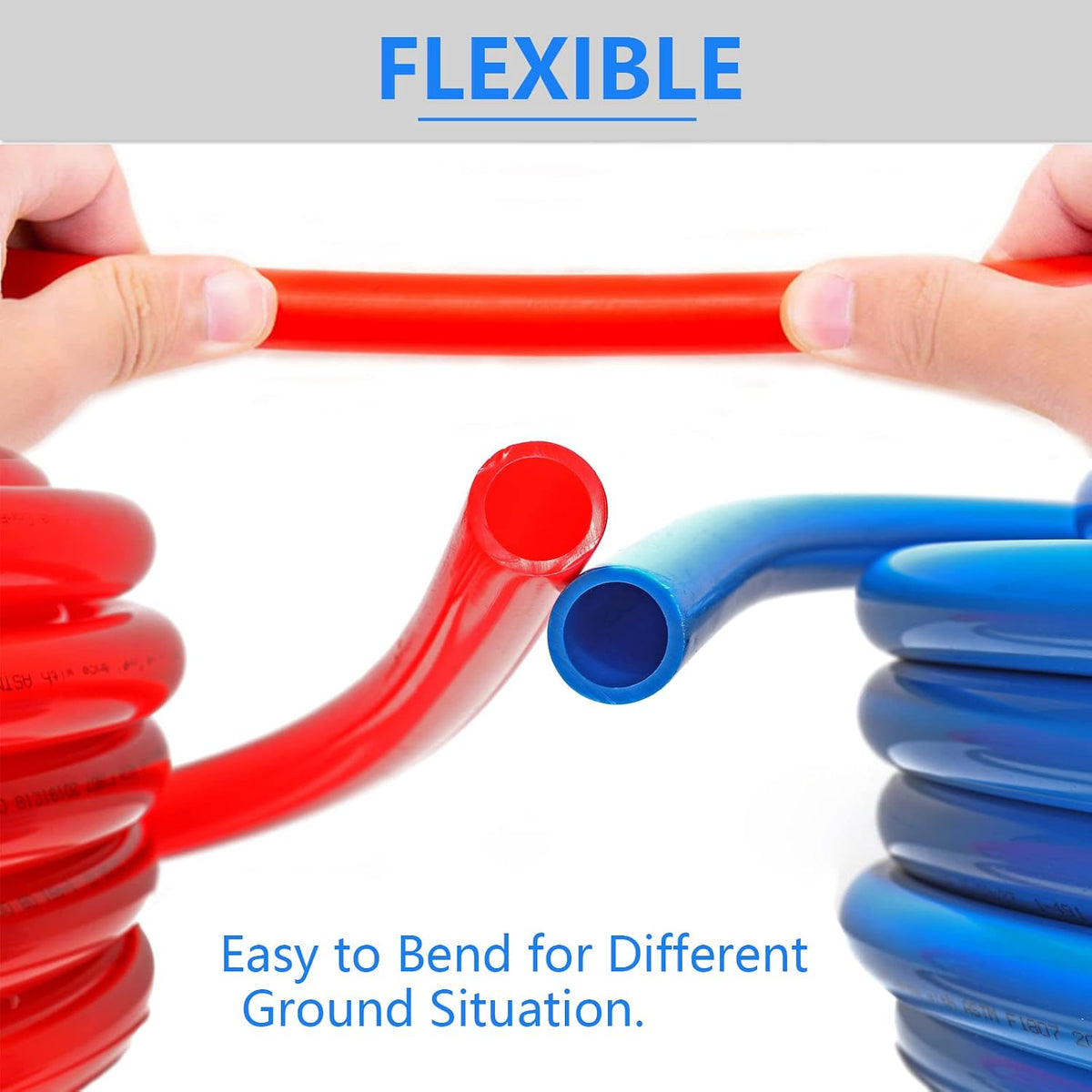 (All-in-One) GUOFIS 3/4 Inch PEX-B Pipe,2x100FT Blue&Red Pex Tubing,Plumbing Pipe kit for Portable Water